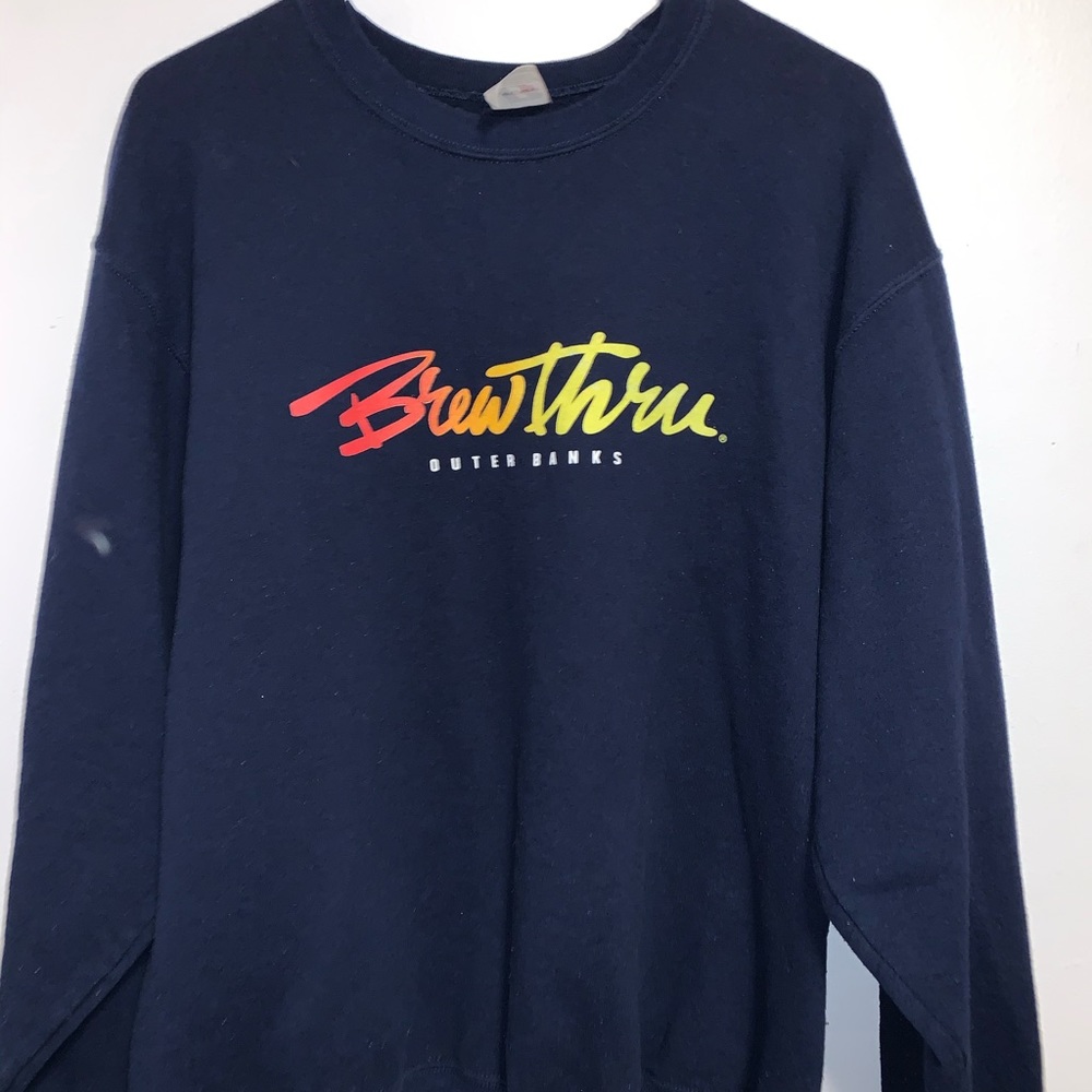 Brew thru outer banks sweatshirt.